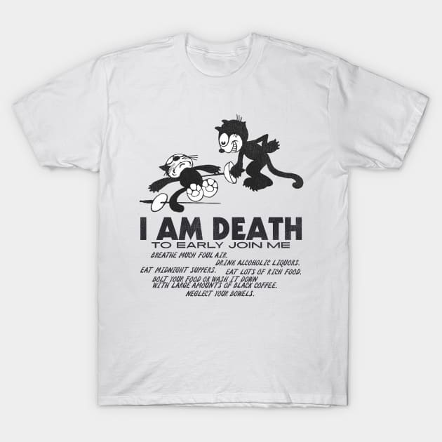 Felix the Cat ● I Am Death T-Shirt by darklordpug